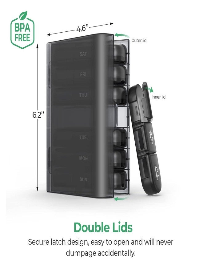 MODINITY Weekly Pill Organizer 3 Times A Day, modinity Portable Travel Pill Box 7 Day with Large Compartments, Portable Travel Pill Case for Vitamins, Medicine, Fish Oils, Supplements - Image 4